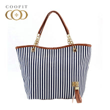Load image into Gallery viewer, Coofit 2017 New Striped Canvas Handbag