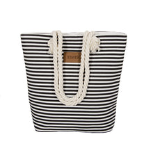 Load image into Gallery viewer, Women Stripes Canvas Beach Bag